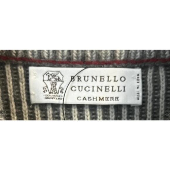 Brunello Cucinelli Cashmere Vanisé English Rib Cardigan w/Zipper IT 62 US XXL - Picture 7 of 16